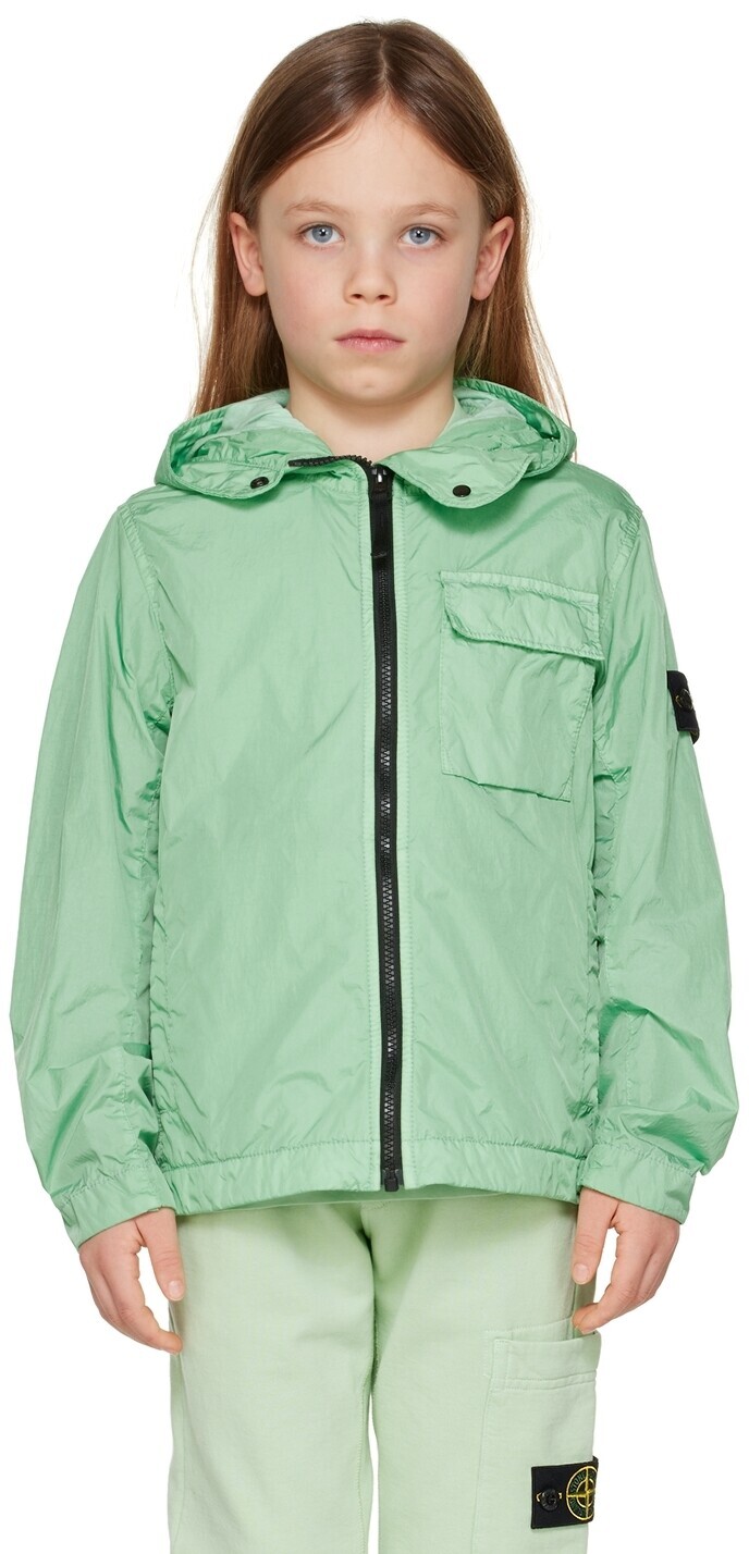 

Детская зеленая куртка с капюшоном Stone Island Junior