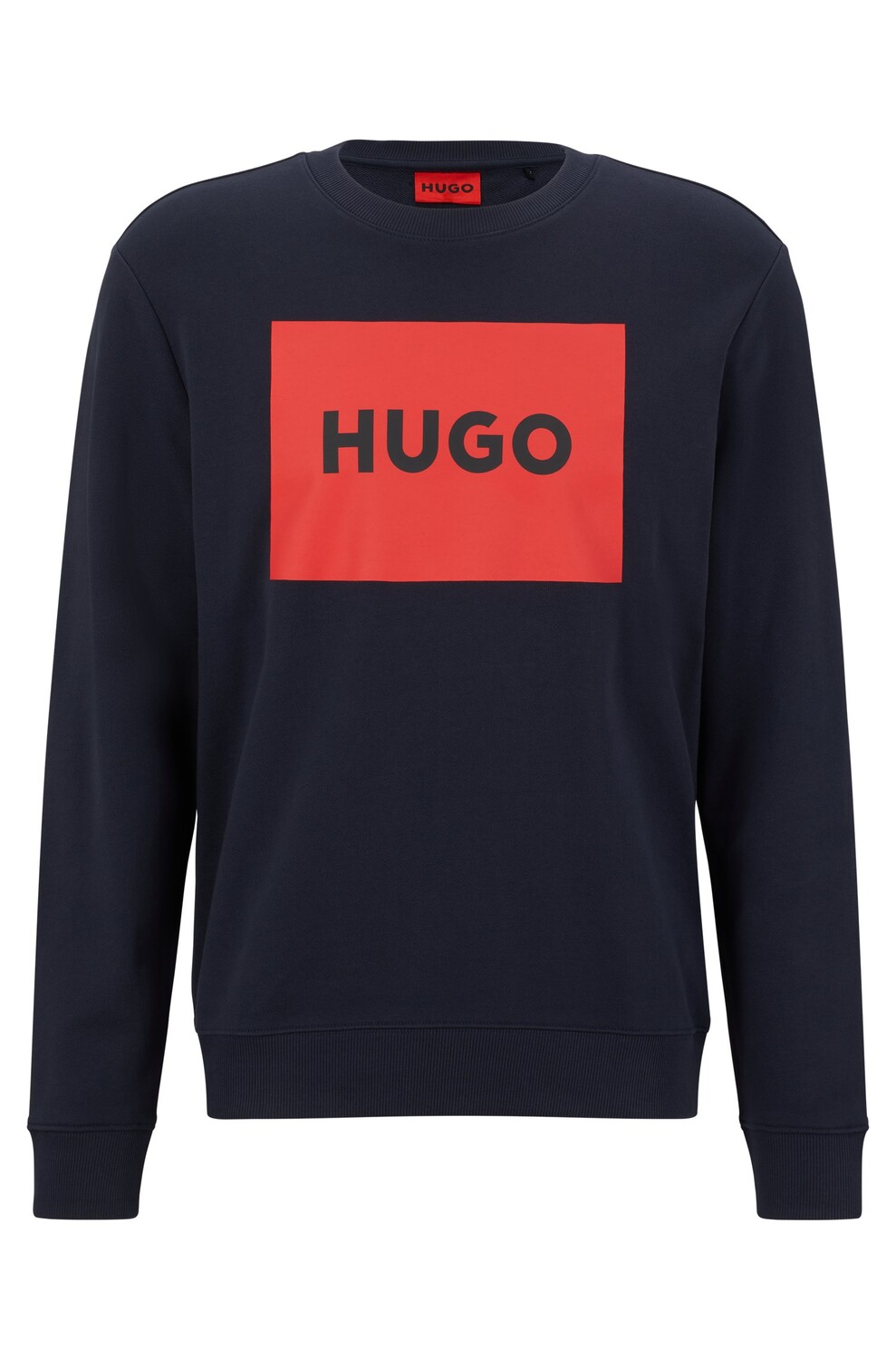 

Свитер Hugo Cotton-terry With Red Logo Print, тёмно-синий