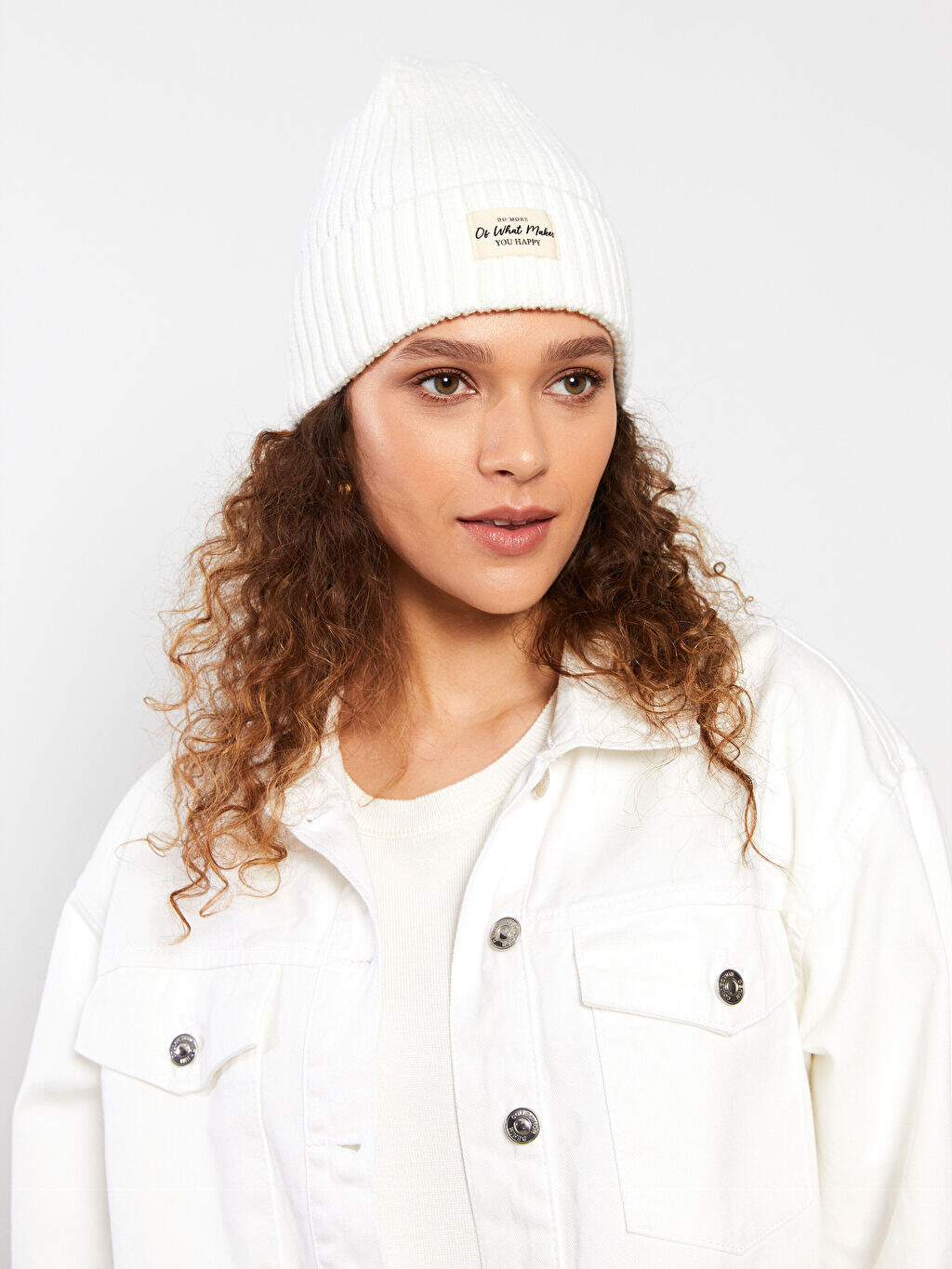 

Женский берет с принтом этикетки LCW Accessories