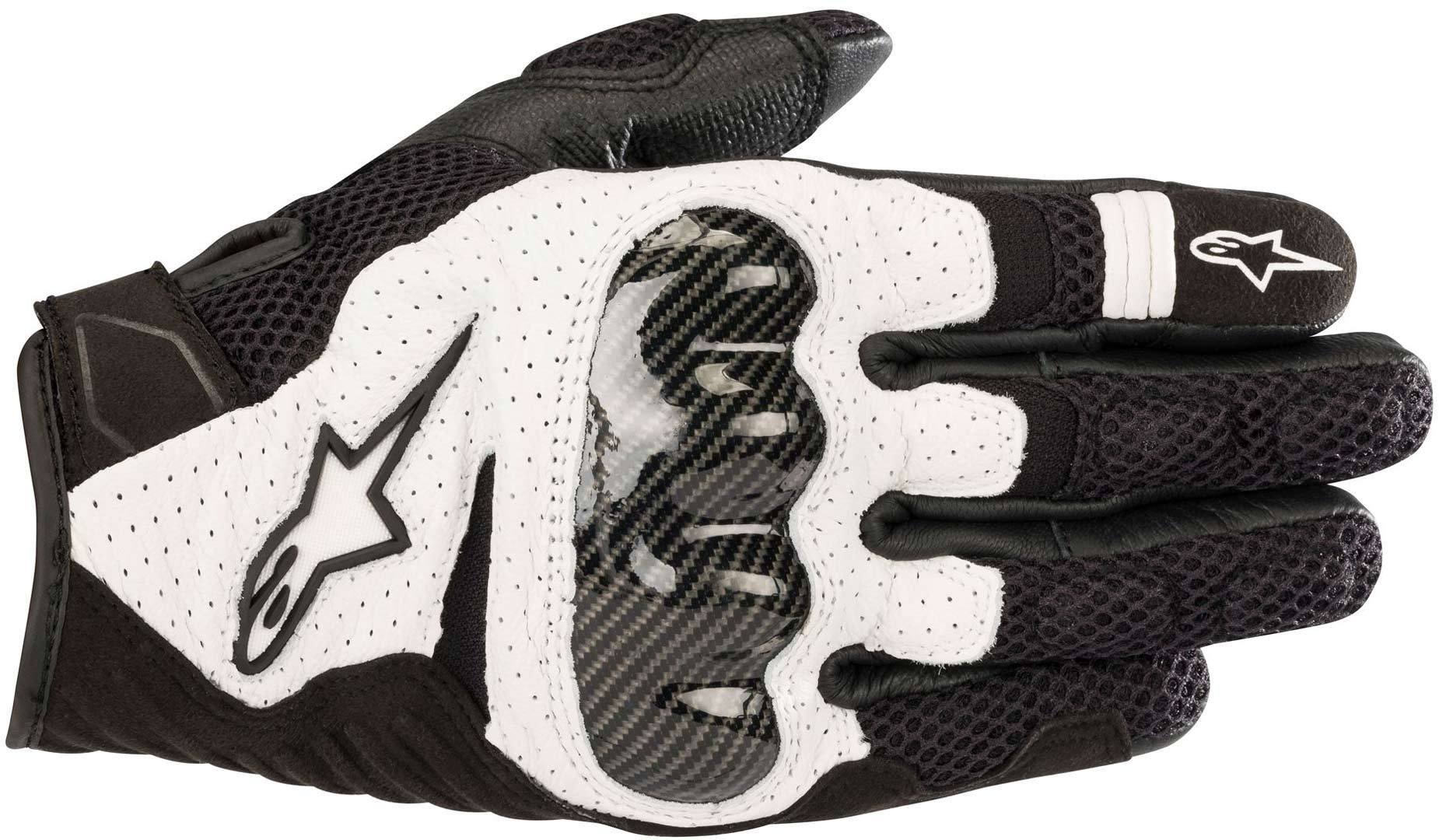 перчатки alpinestars smx 2 air carbon v2 черный красный белый Перчатки Alpinestars SMX 1 Air V2, черный/белый