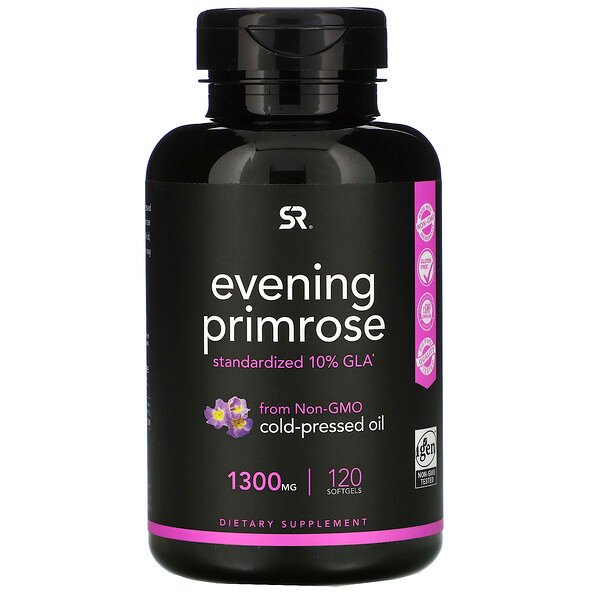 Примула вечерняя, 1300 мг, 120 мягких таблеток, Sports Research eu natural примула вечерняя radiance 60 мягких таблеток