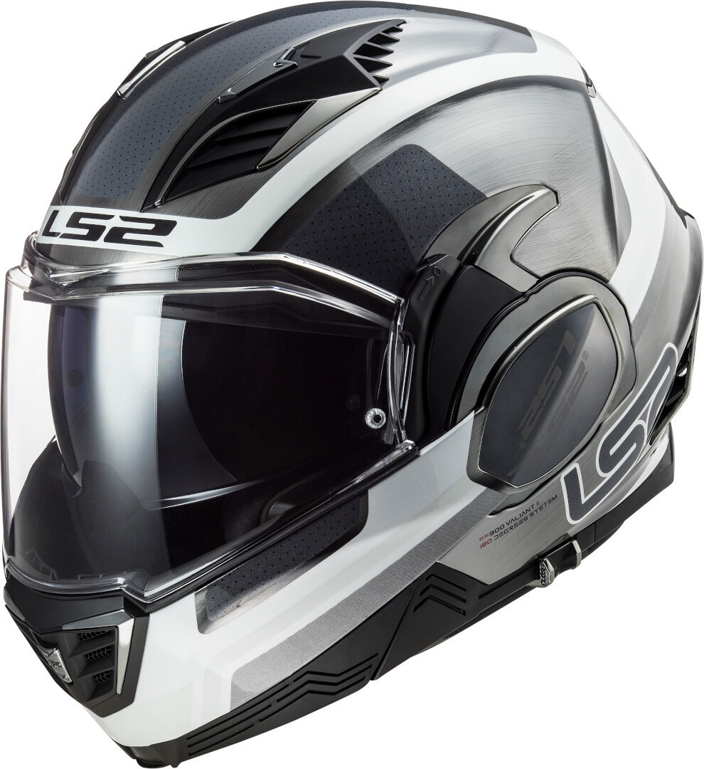 Шлем LS2 FF900 Valiant II Orbit, серебристо-черно-белый