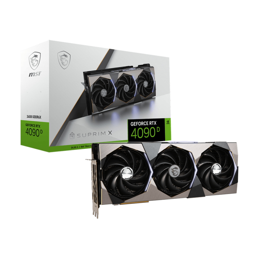 Видеокарта MSI GeForce RTX 4090 D 24G SUPRIM X, 24 ГБ, серебристый видеокарта msi geforce rtx 3090 gaming x trio 24g retail