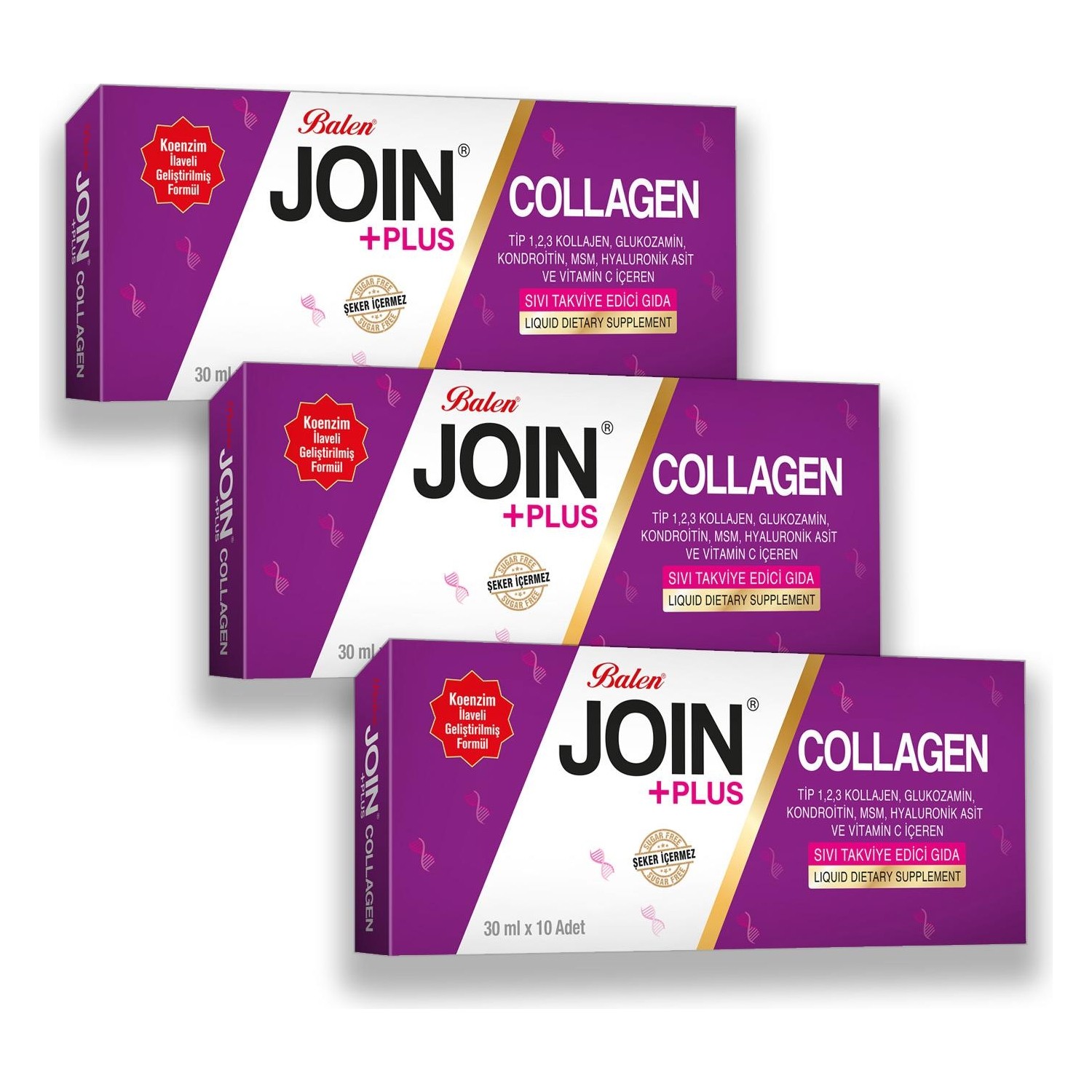 Активная добавка Balen Join и Plus Collagen, 10 капсул, 30 мл, 3 штуки коллаген collagen chondroitin glucozamine хондроитин глюкозамин малина 180гр