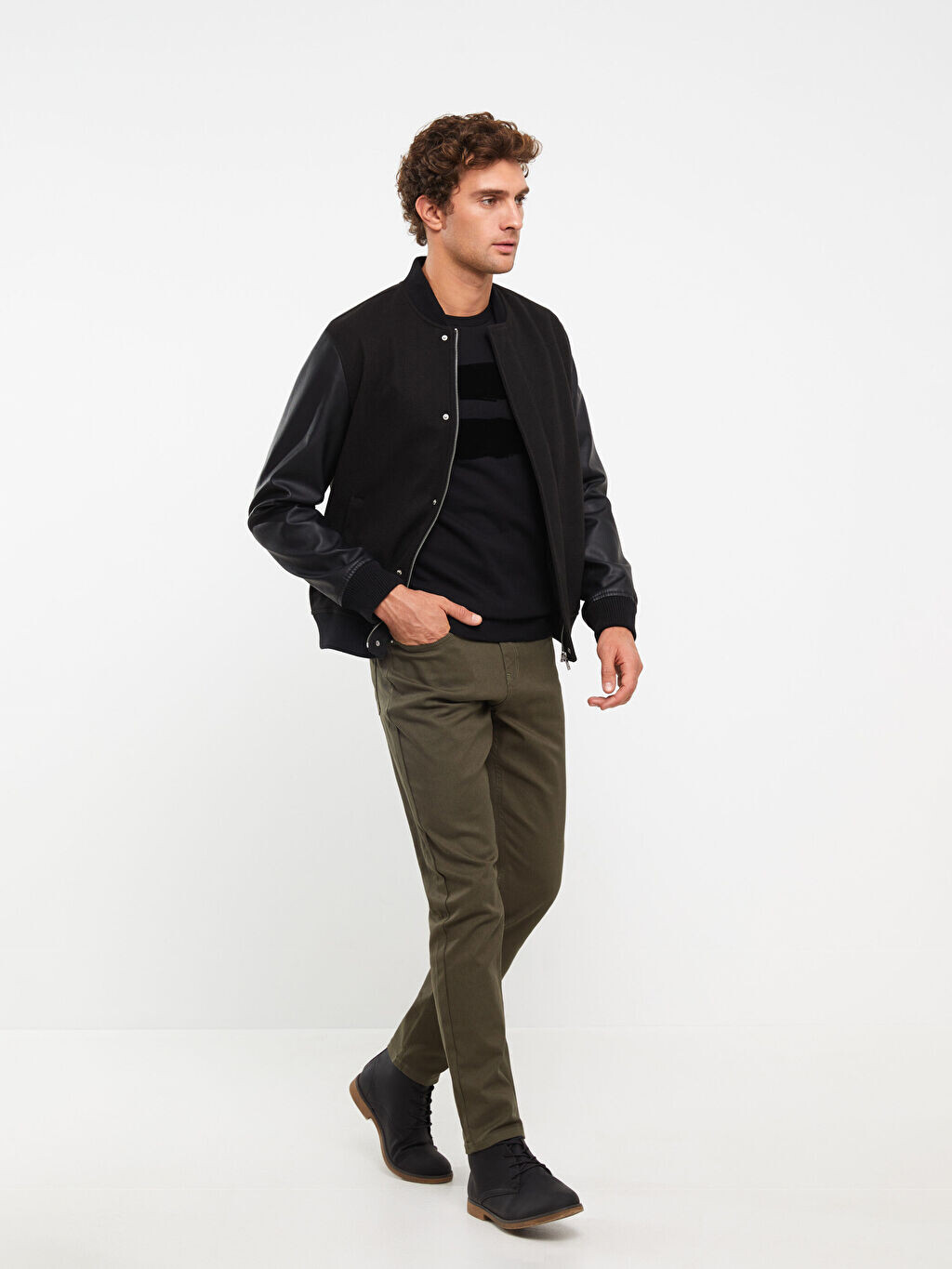 

Мужские брюки Slim Fit из габардина LCW Vision, Серый