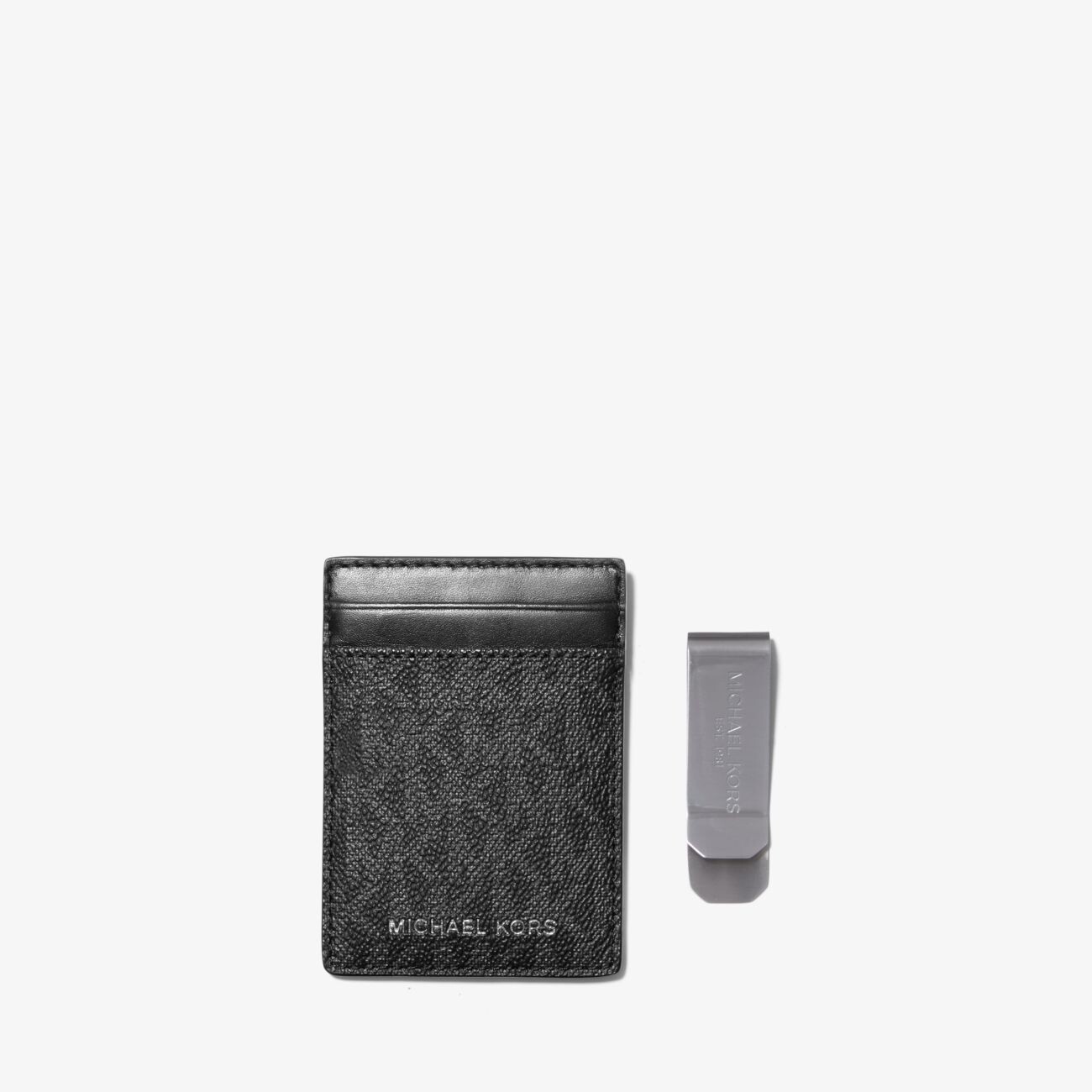 

Картхолдер Michael Kors Logo With Bill Clip, черный/серый