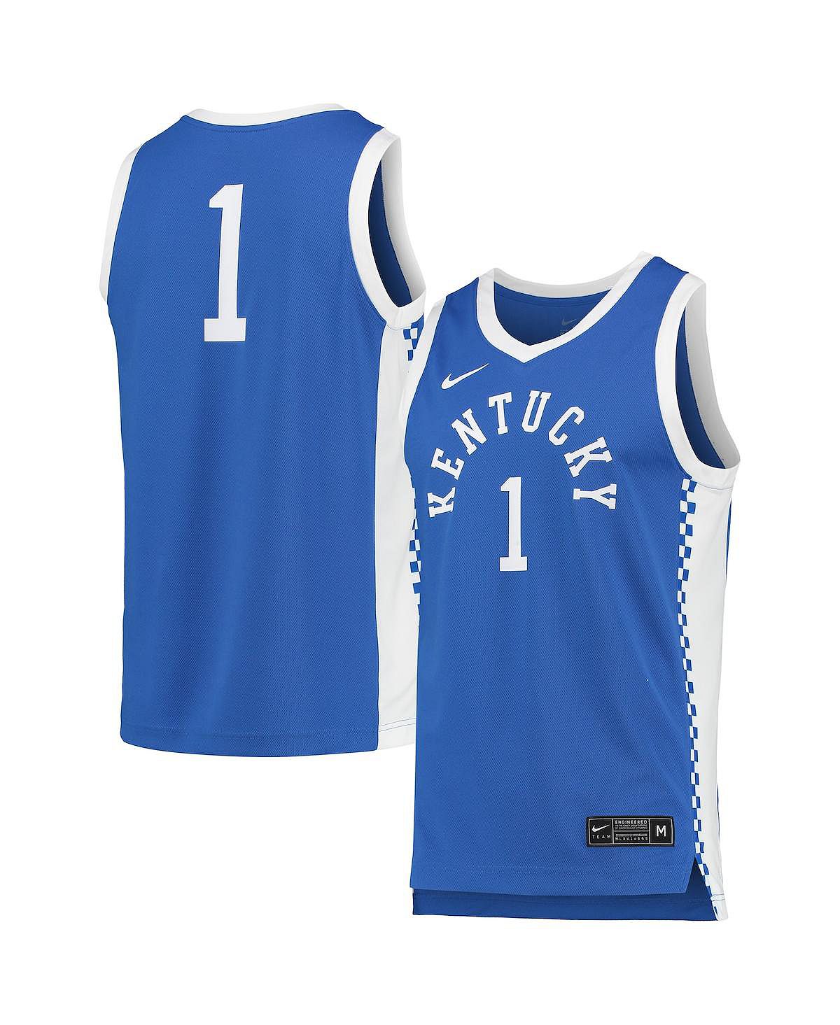 Футболка Nike Unisex 1 Royal Kentucky Wildcats, синий/белый мужская баскетбольная майка royal kentucky wildcats limited nike