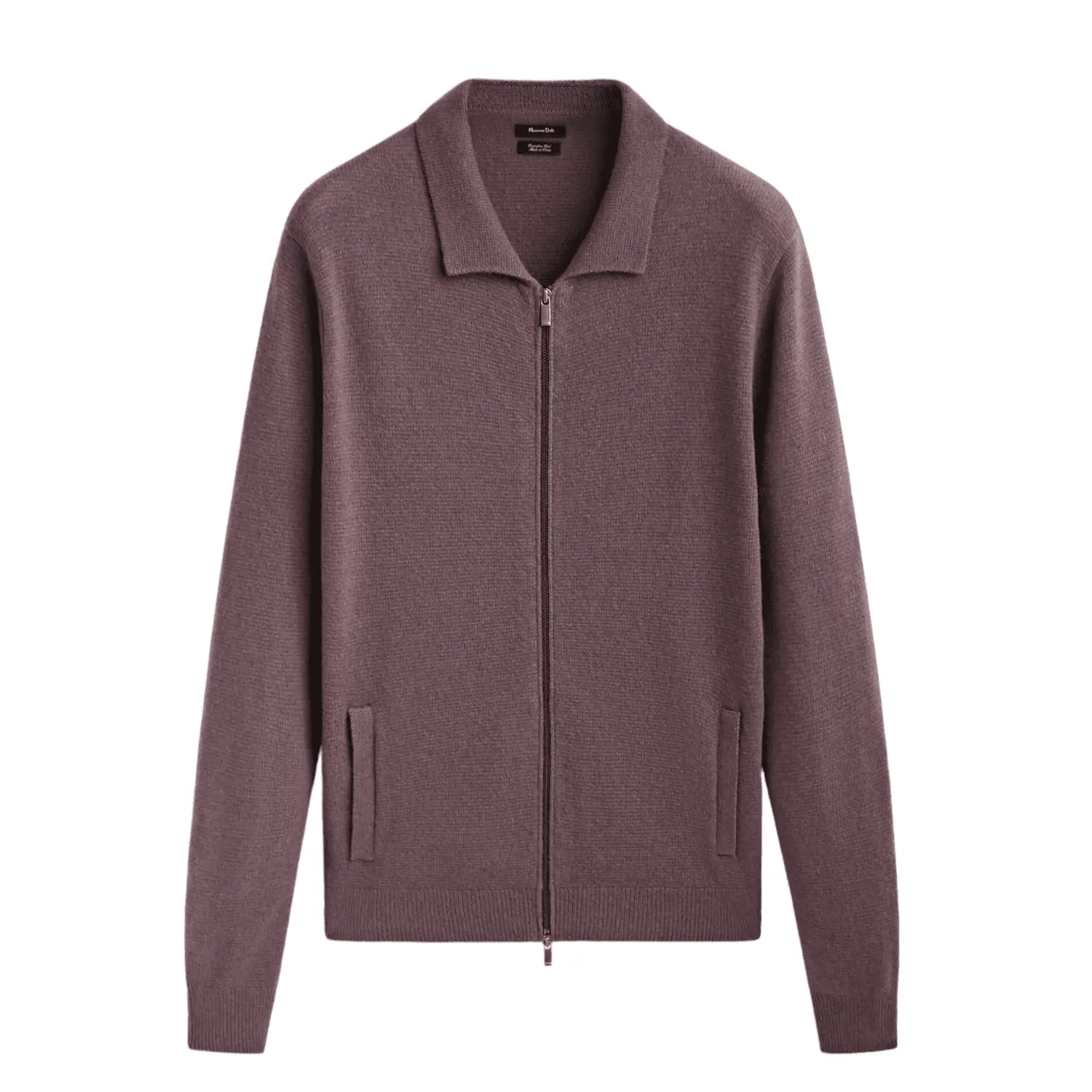 

Кардиган Massimo Dutti Zip-up Polo Collar, сиреневый
