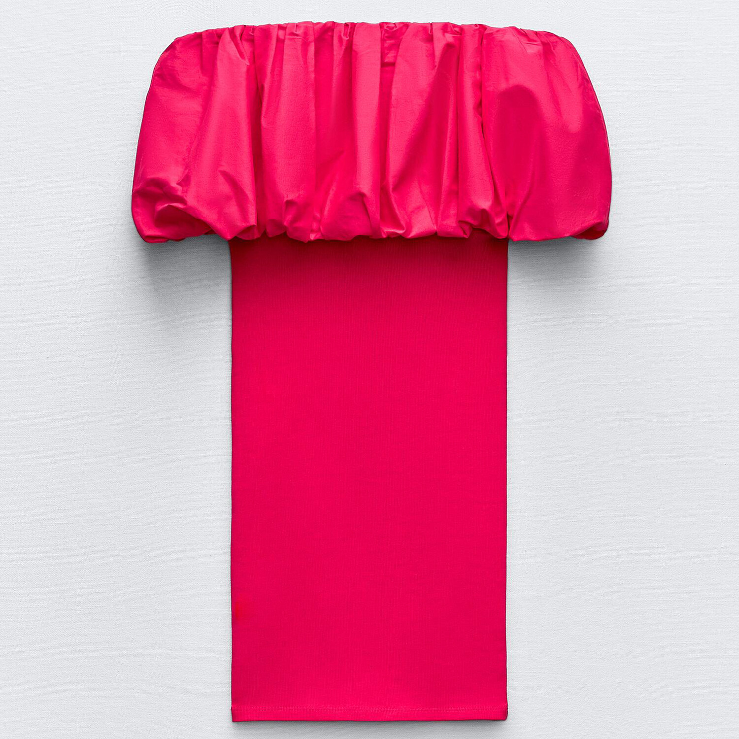 

Платье Zara Contrast Off-The-Shoulder, красный