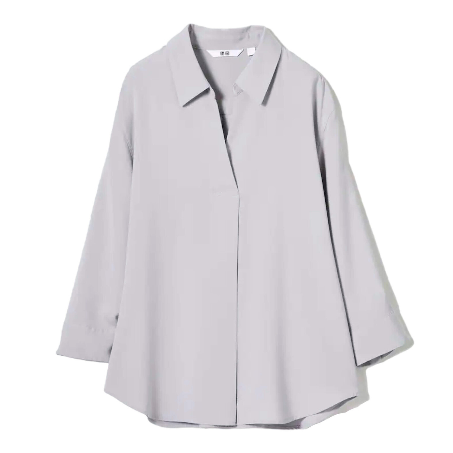

Блуза Uniqlo Viscose Skipper Collar 3/4 Sleeved, серый