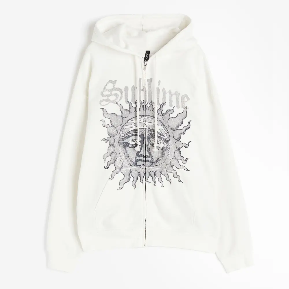 

Толстовка H&M Oversized Printed Sublime, кремовый