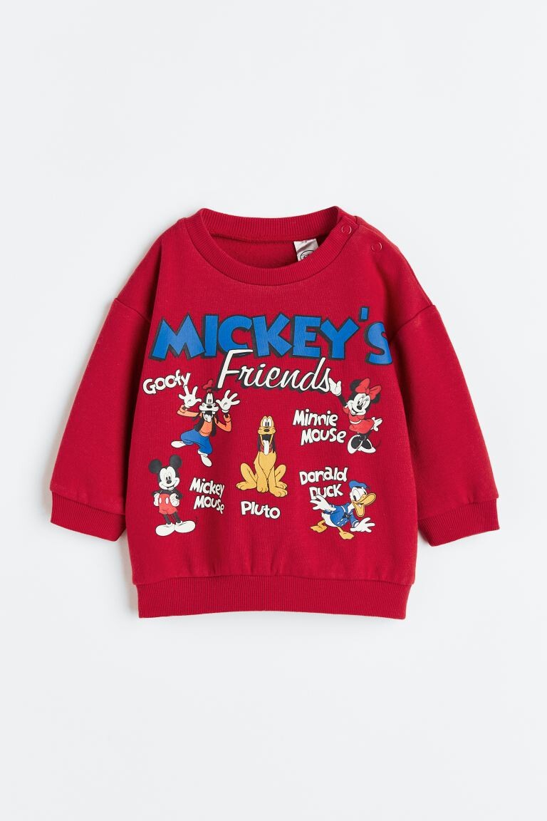 

Толстовка из смесового хлопка H&M, красный/микки маус