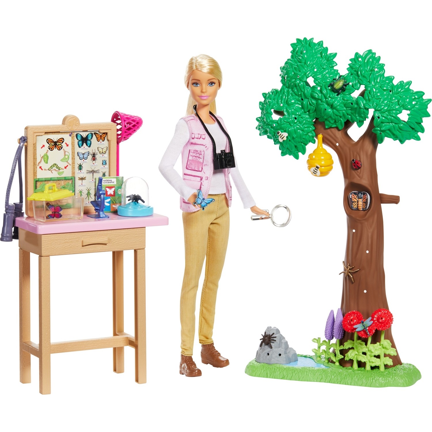 barbie playset with figures pet camper Кукла Barbie GDM49