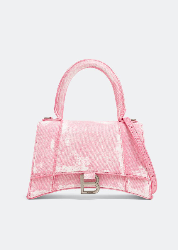 

Сумка BALENCIAGA Hourglass S top handle bag, розовый