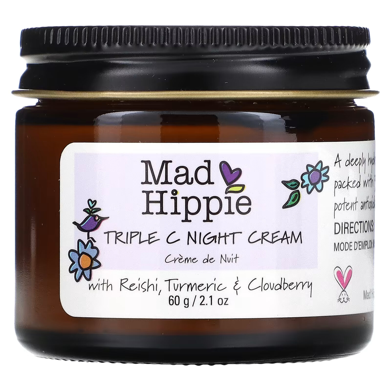 Mad Hippie, Triple C, ночной крем, 60 г (2,1 унции) mad hippie ультра кремовый мягкий матовый консилер 40 10 г 0 35 унции