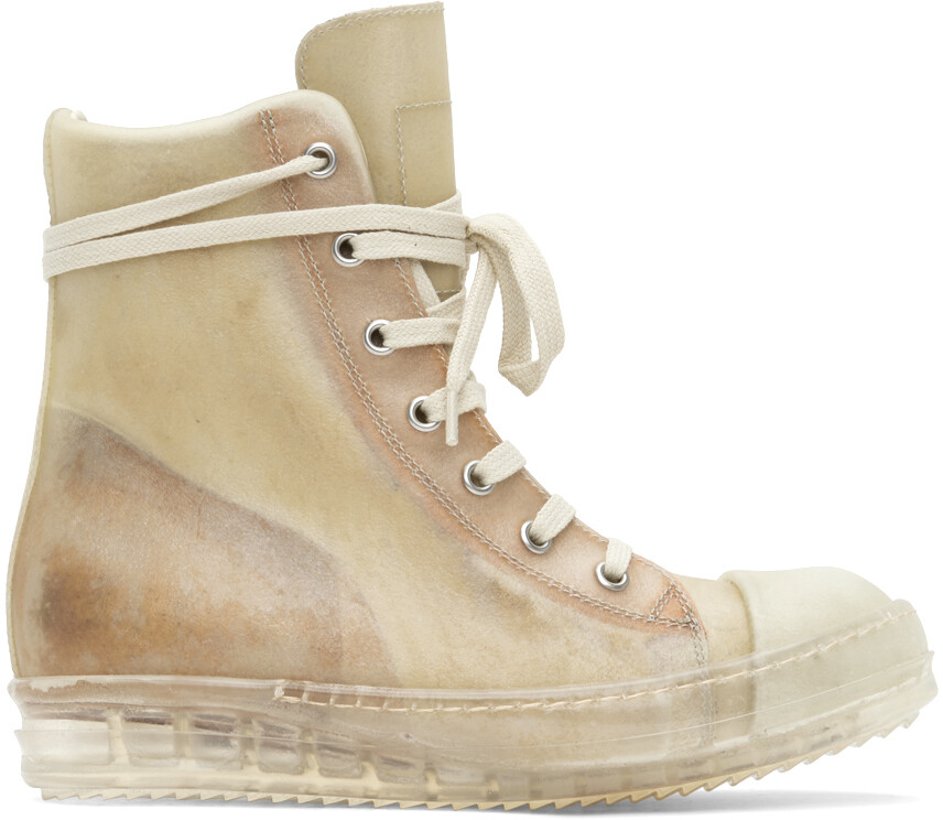 

Бежевые кожаные кеды Rick Owens
