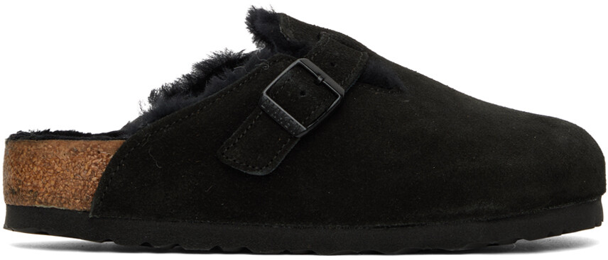 

Черные босоножки из овечьей шерсти Birkenstock