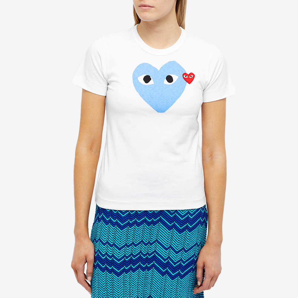 Comme des garcons play women's double store heart logo tee