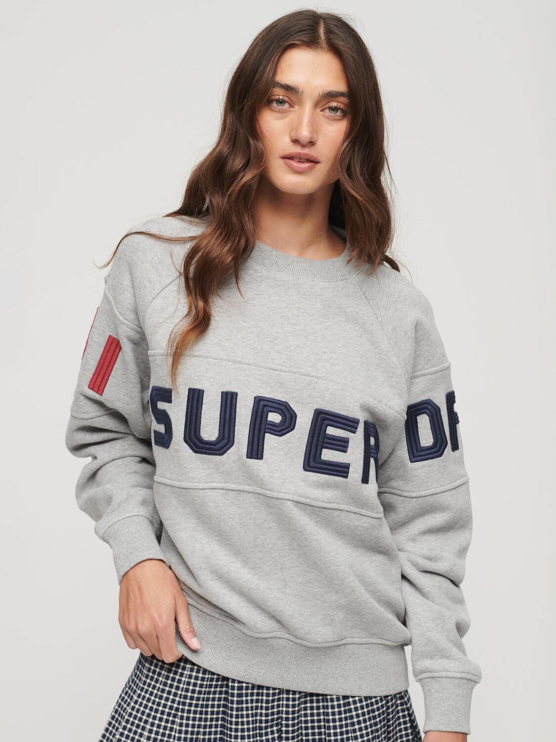 

Лыжная хлопковая толстовка Superdry, серый мергель