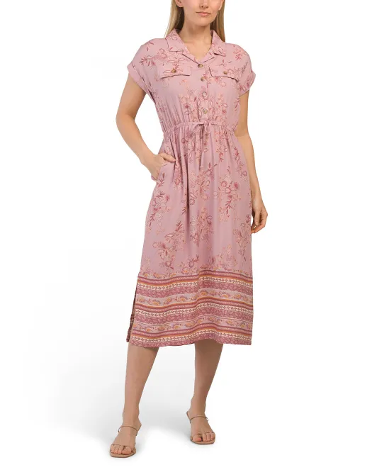 

Платье-рубашка с каймой и принтом Lucky Brand, цвет Mauve
