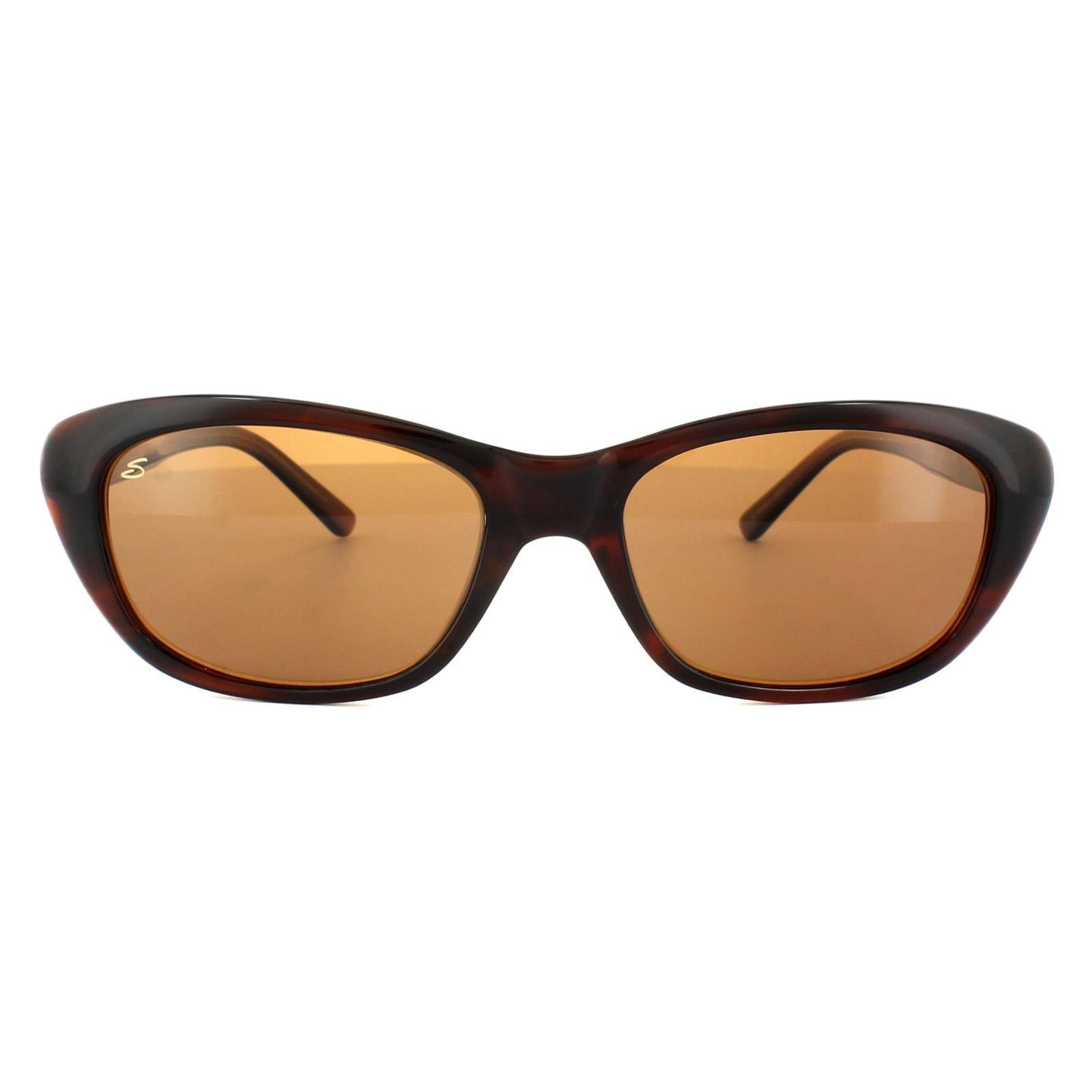 цена Овальные прозрачные темные черепаховые коричневые поляризованные солнцезащитные очки для водителей Serengeti, коричневый