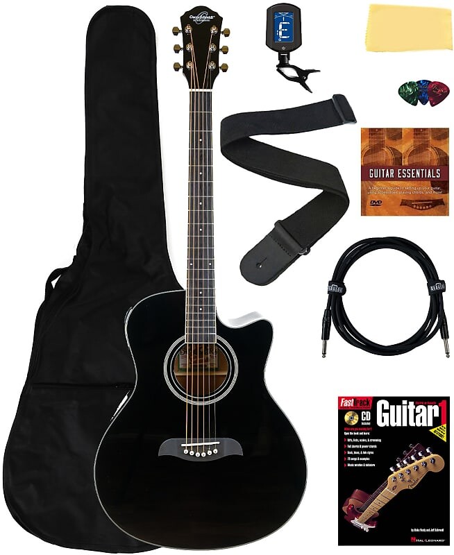 

Акустическая гитара Oscar Schmidt OA10CE Mini Auditorium Acoustic-Electric Guitar - Black w/ Gig Bag
