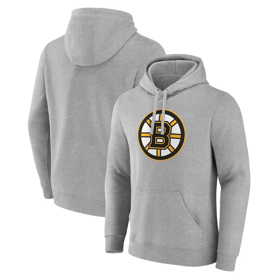 

Пуловер с капюшоном Fanatics Branded Boston Bruins, серый