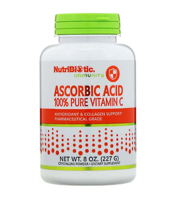 Аскорбиновая кислота NutriBiotic с витамином С, 227 г nutribiotic аскорбиновая кислота 100 % чистый витамин с кристаллический порошок 227 г 8 унций
