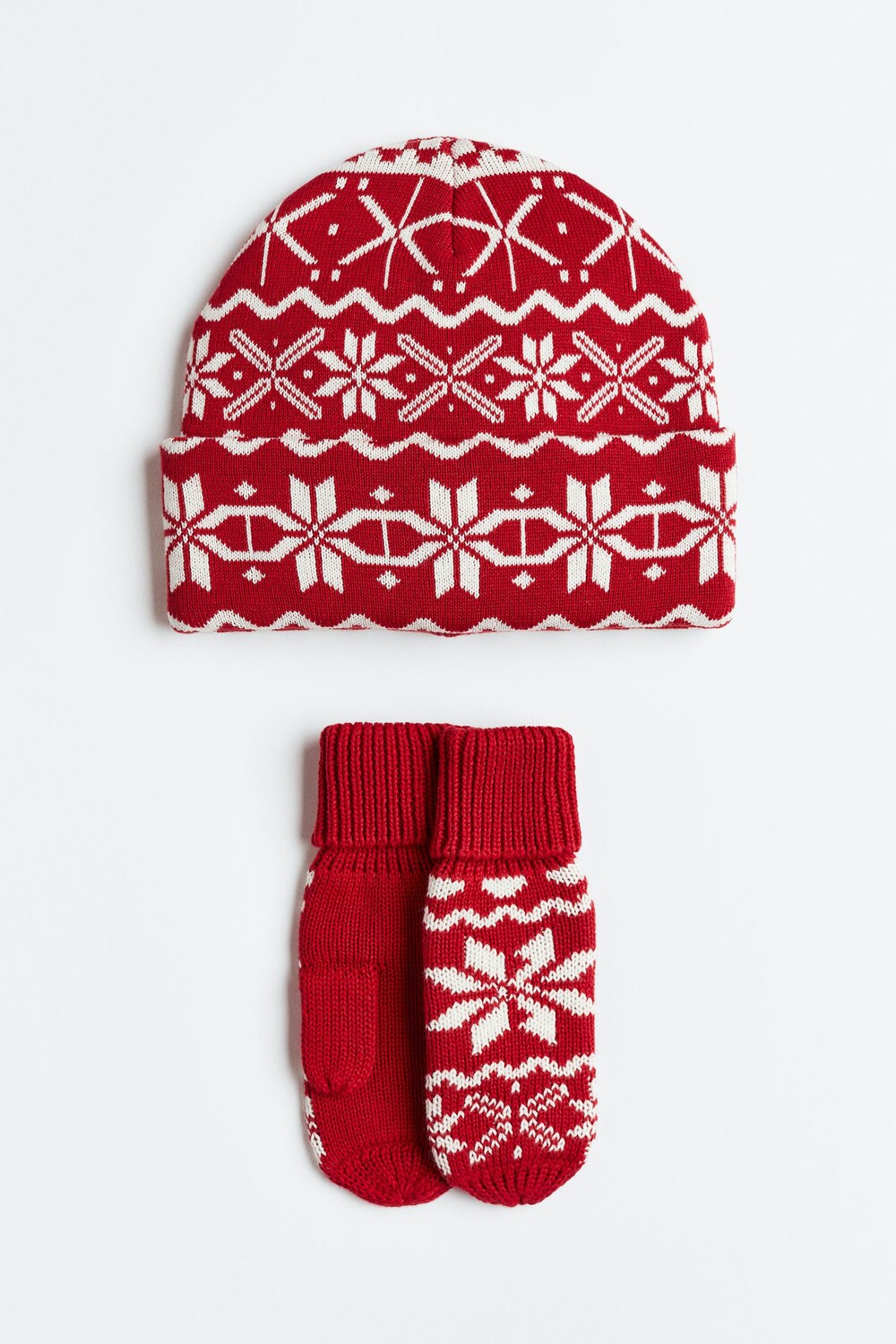 

Комплект из 2 предметов жаккардовой вязки H&M Patterned, красный