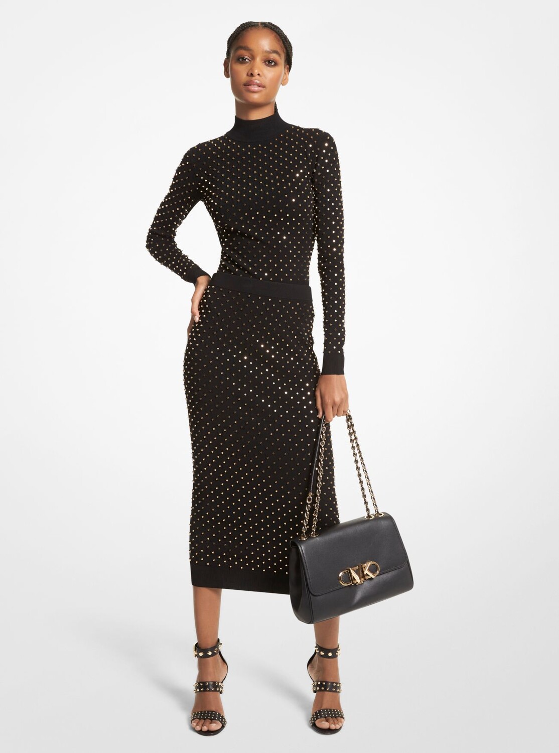 

Юбка-карандаш Michael Michael Kors Studded Stretch Viscose, черный