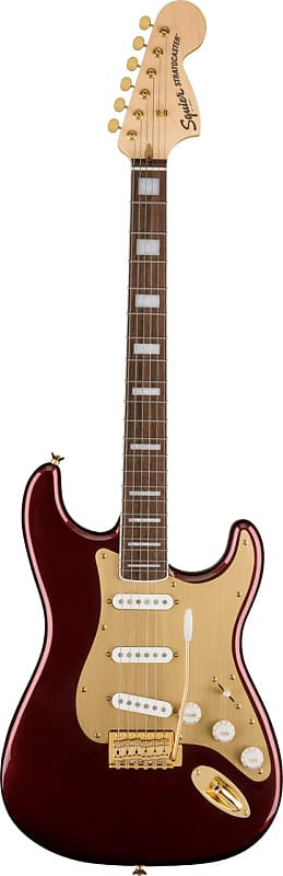 цена Squier 40th Anniversary Gold Edition Stratocaster - Ruby Red Metallic