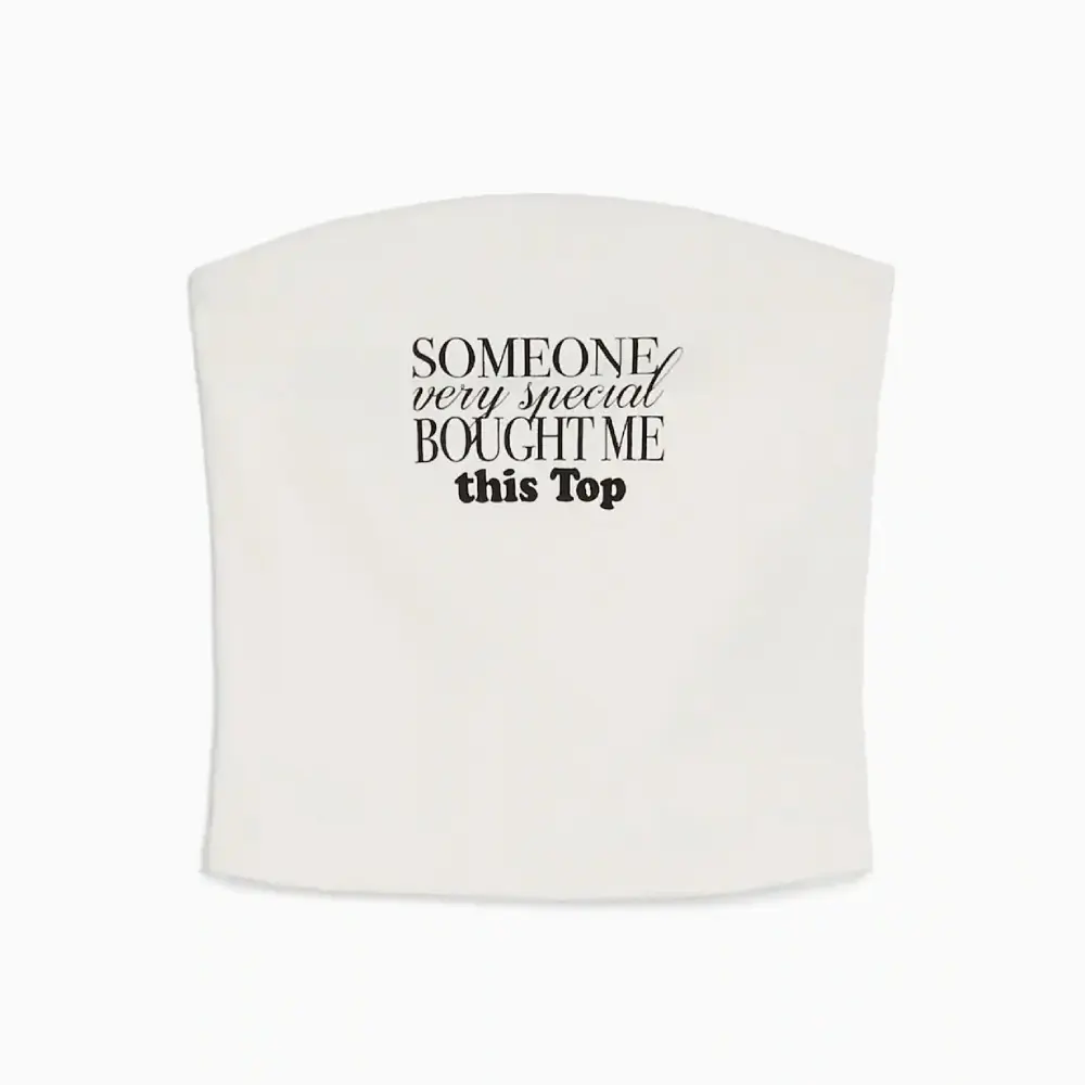 

Топ Bershka Printed Bandeau, белый