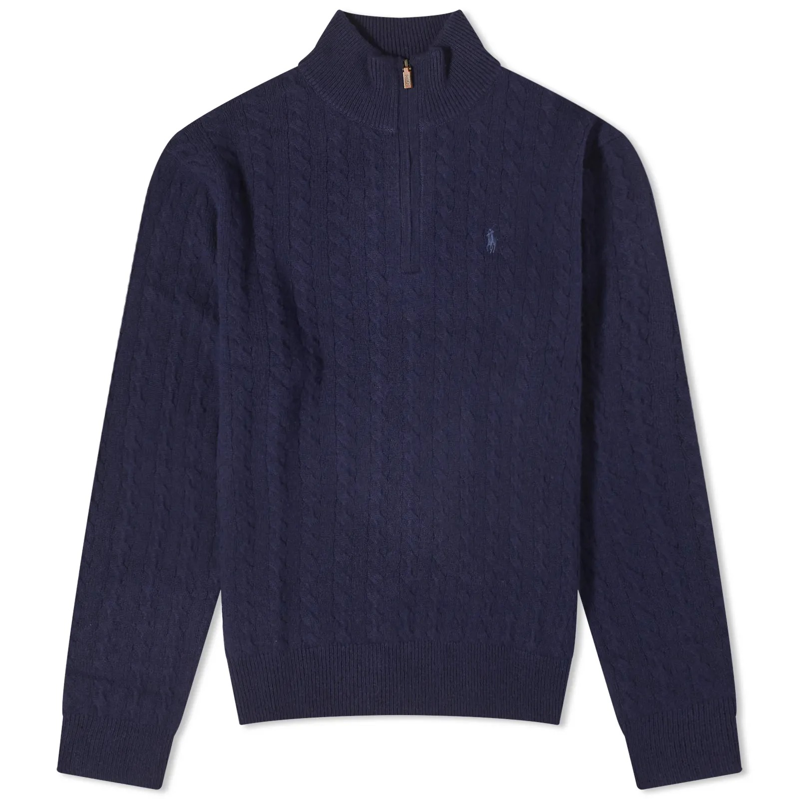 Джемпер Polo Ralph Lauren Half Zip Cable Knit, темно-синий свитер из смесовой шерсти с рукавами седельками polo ralph lauren цвет mid grey donegal