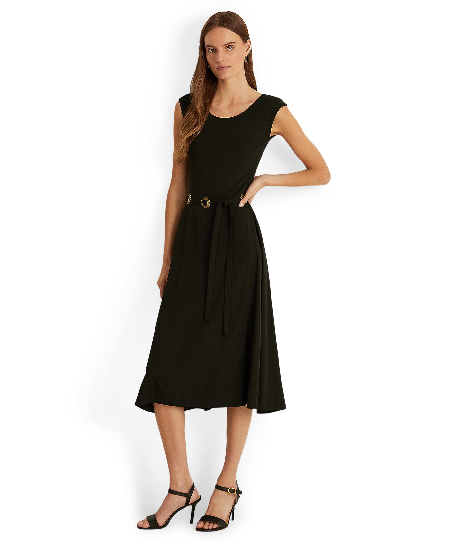 Платье LAUREN Ralph Lauren, Belted Jersey Cap-Sleeve Dress кроссовки polo ralph lauren adventure unisex black