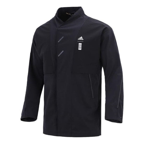 

Куртка Adidas Martial Arts Series Wj Xia Long Jkt Logo Printing Mid-Length Stand Collar Sports Black, Черный