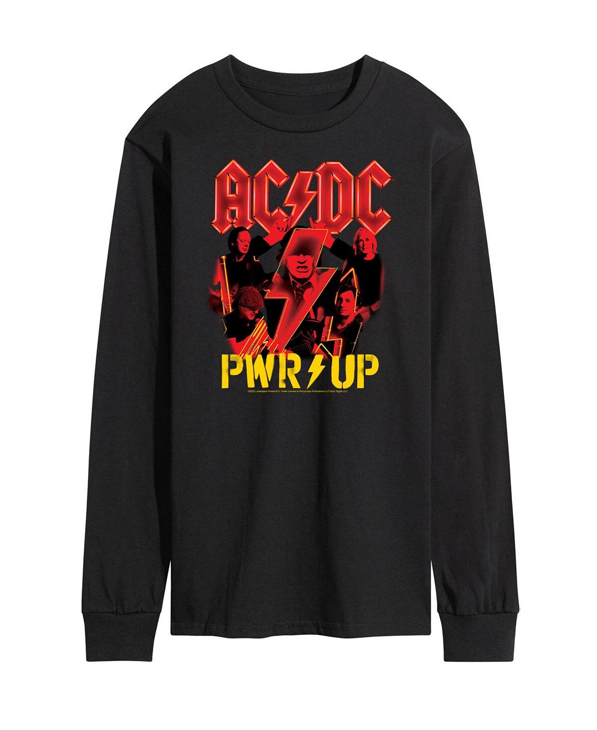 Мужская футболка с длинным рукавом acdc pwr up AIRWAVES, черный