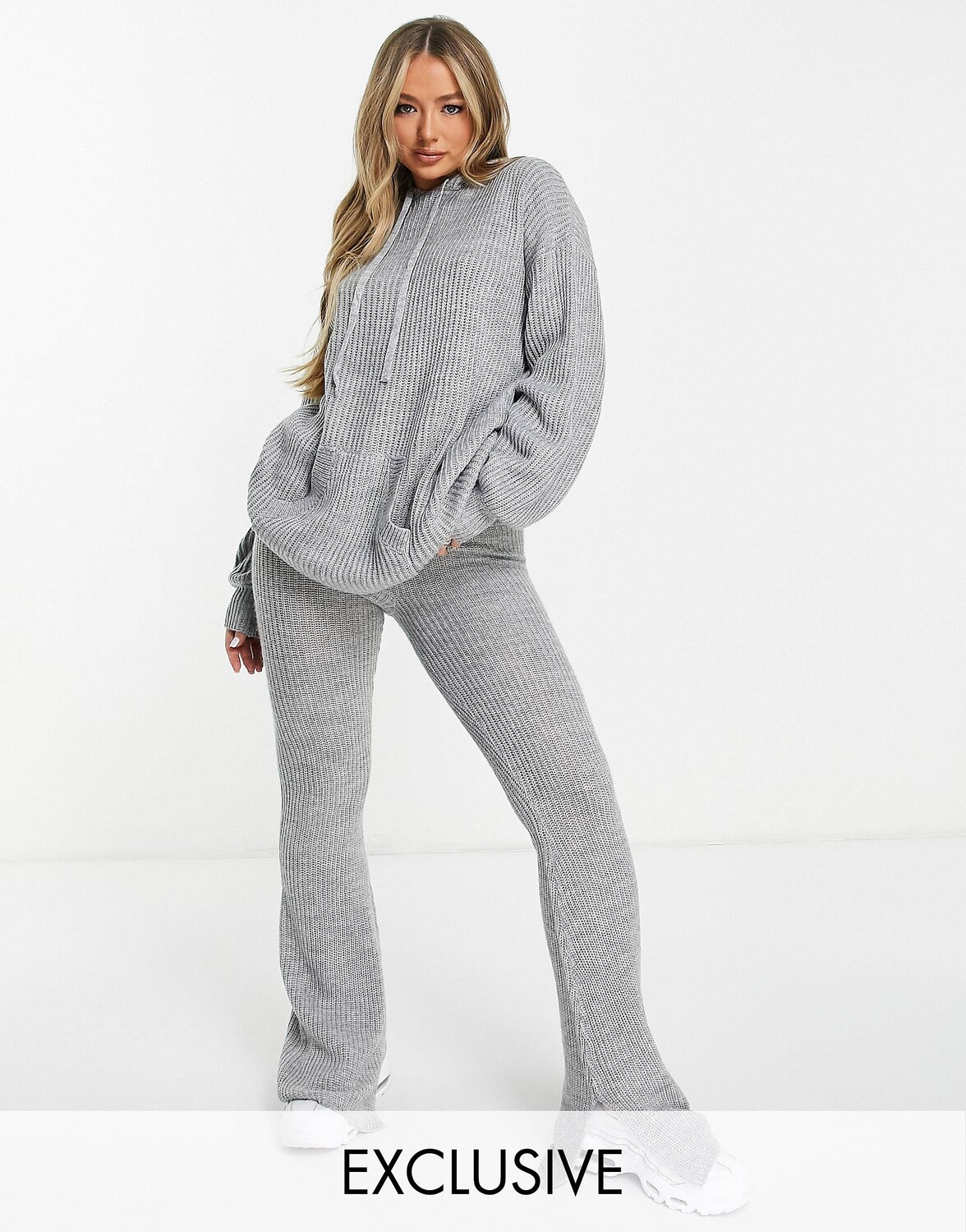 

Серый трикотажный худи ASYOU co-ord