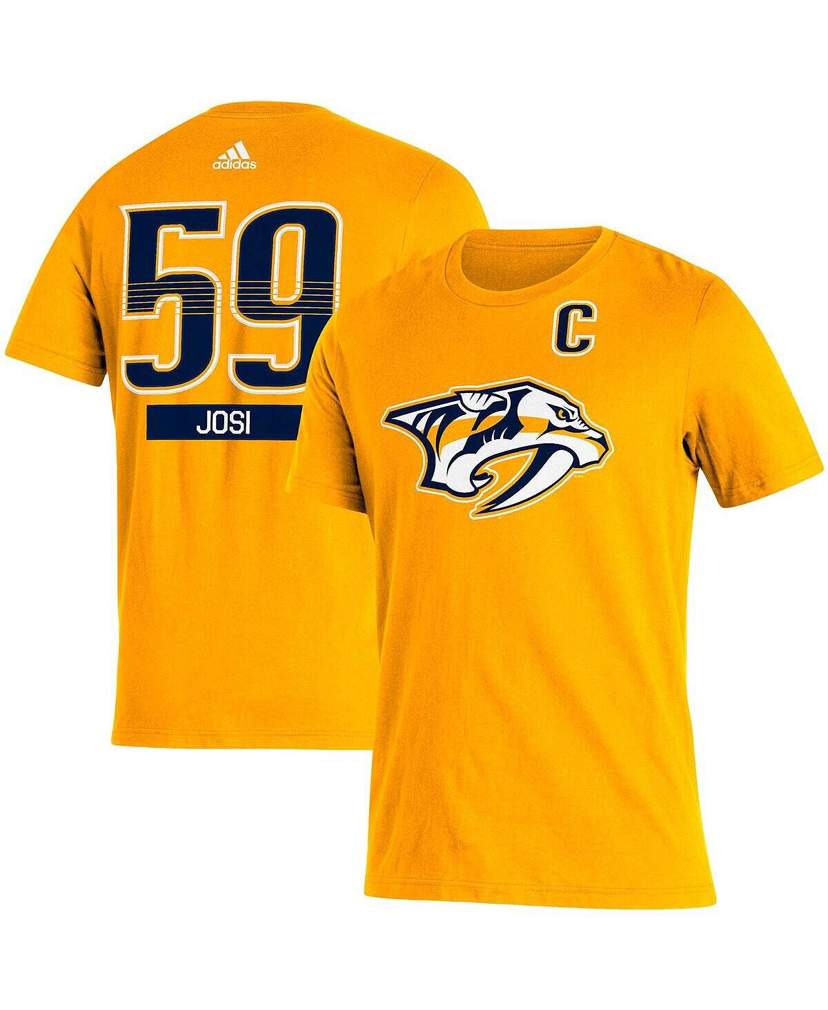 

Мужская футболка roman josi gold nashville predators captain patch name & number adidas