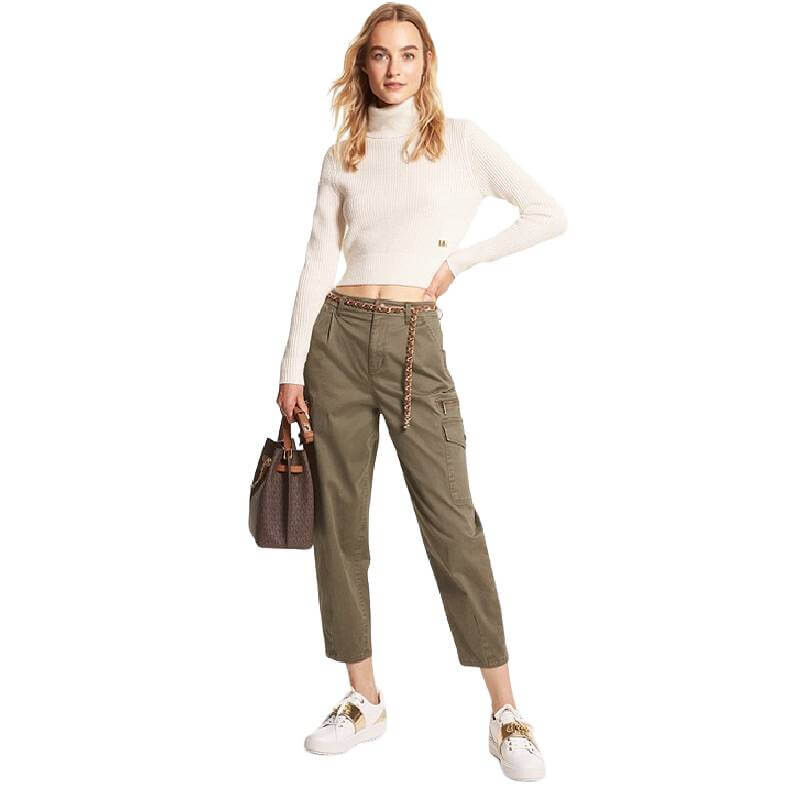 

Брюки Michael Michael Kors Stretch Cotton Cargo, оливковый