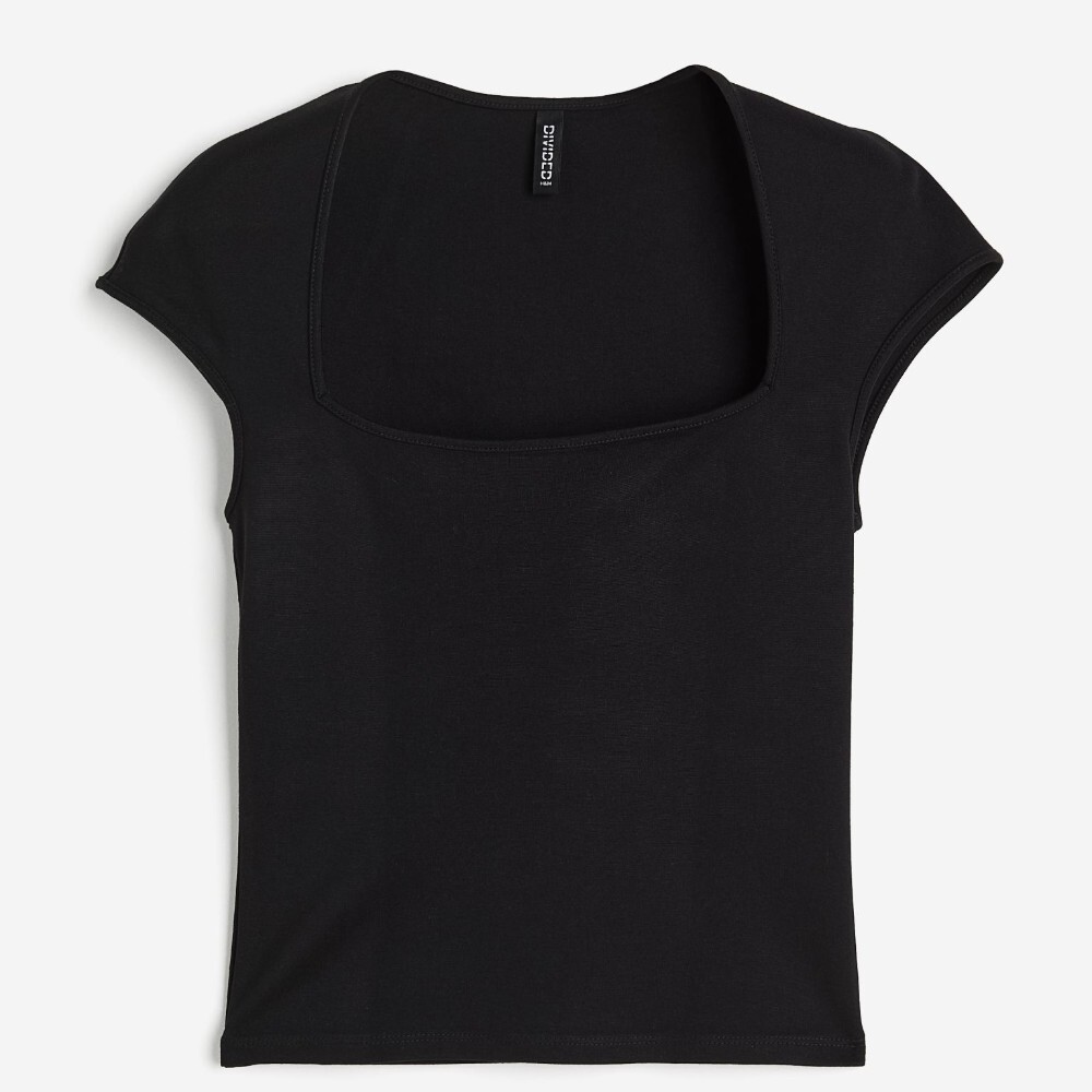 

Футболка H&M Cap-sleeved, черный