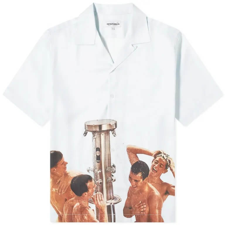 Рубашка Carne Bollente Rush Shower Vacation, белый/мультиколор синие джинсы с надписью миллионара carne bollente