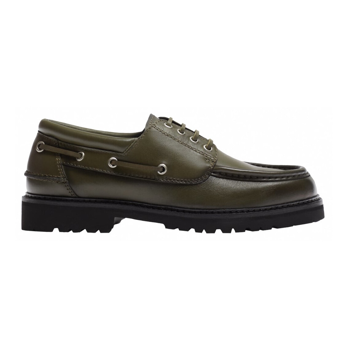 

Топсайдеры Zara Origins Leather Vibram, серо-зеленый