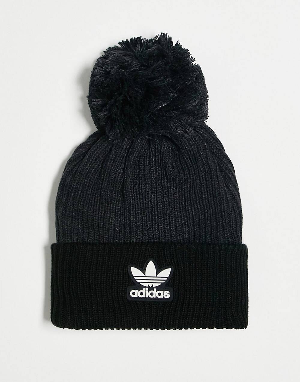 

Черная шапка с помпонами adidas Originals
