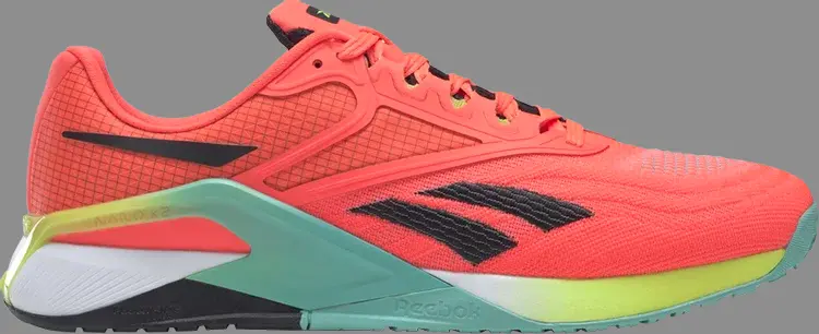 

Кроссовки nano x2 'orange flare acid yellow' Reebok, апельсин
