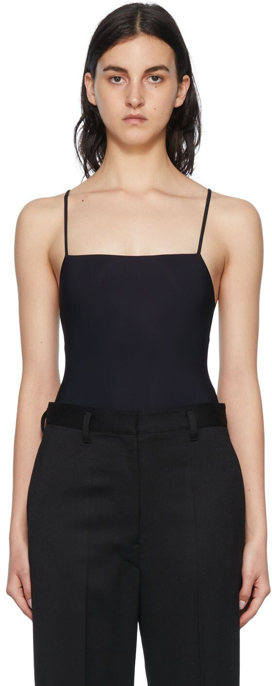 

Черный нейлоновый боди Jil Sander