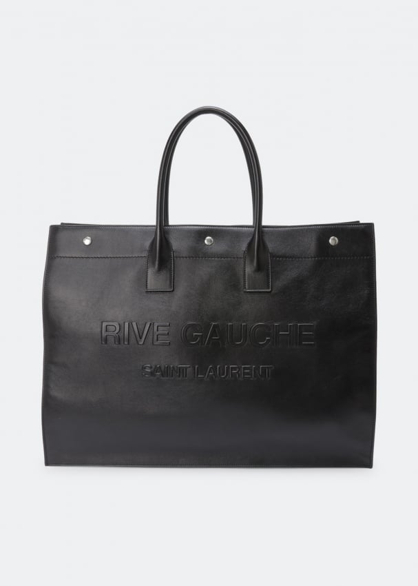 цена Сумка-тоут SAINT LAURENT Rive Gauche large tote bag, черный