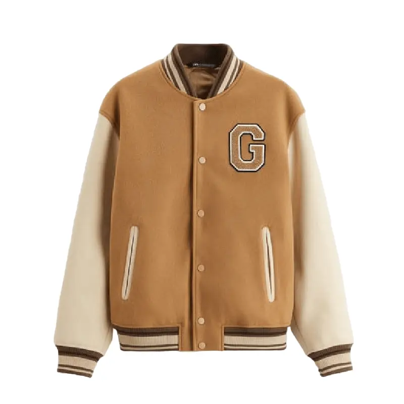 Куртка Zara Bomber With Patch, коричневый