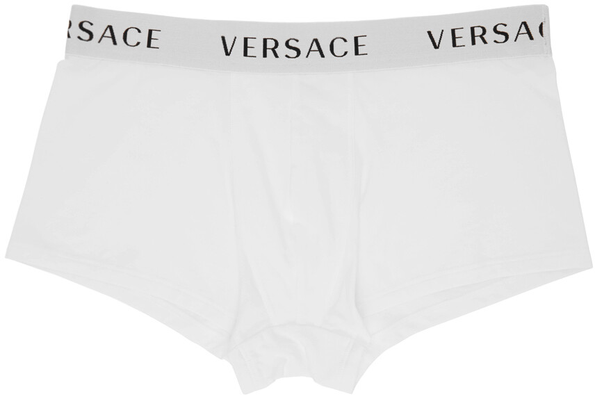 

Белые трусы-боксеры с логотипом Versace Underwear