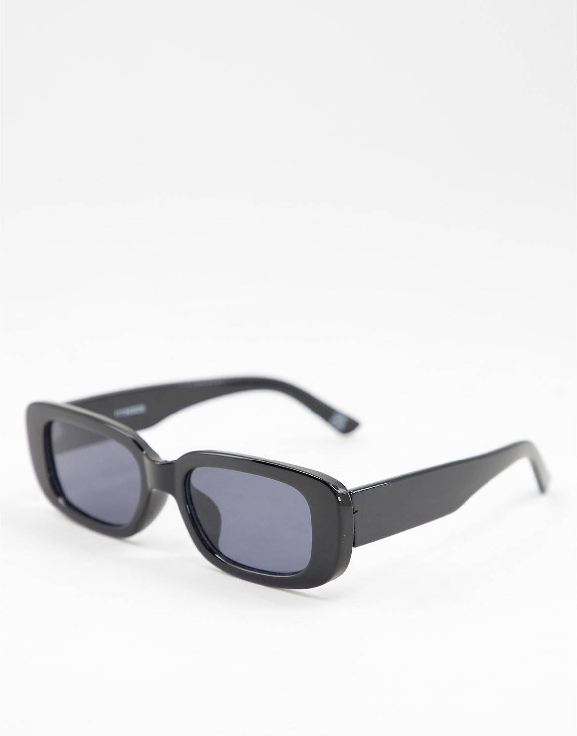 цена Черные солнцезащитные очки средней квадратной формы ASOS DESIGN