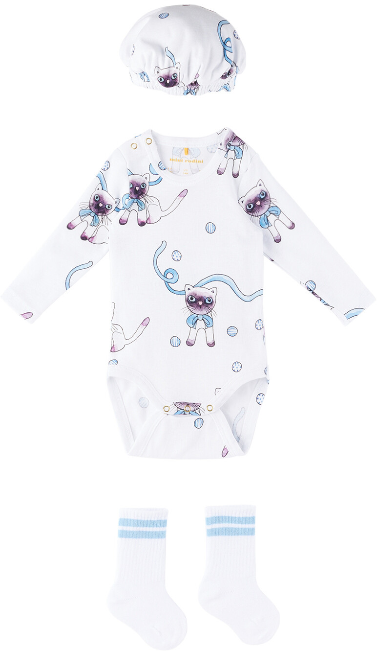 

Baby White Siamese Cat Набор из четырех предметов Mini Rodini